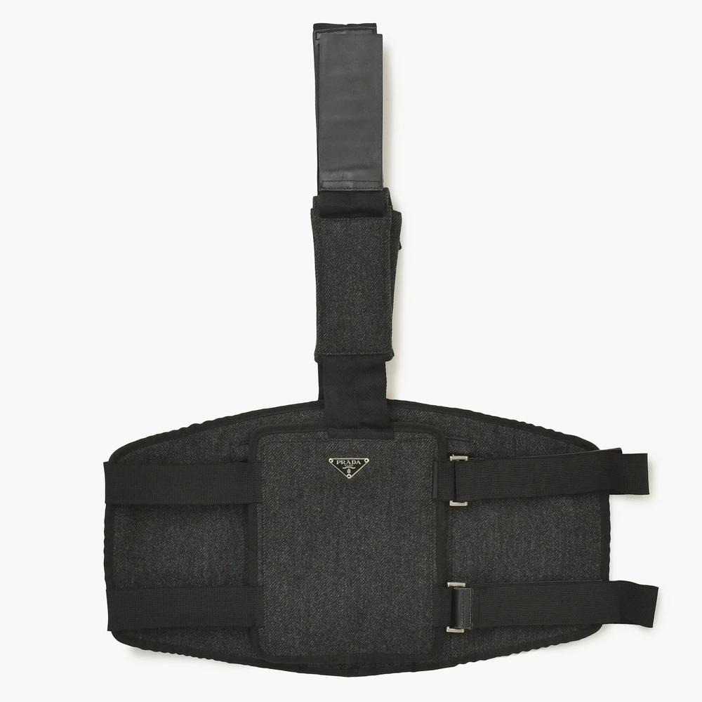 Prada Sling Crossbody Bag Harness Triangle Crossbody Bag Black Gray